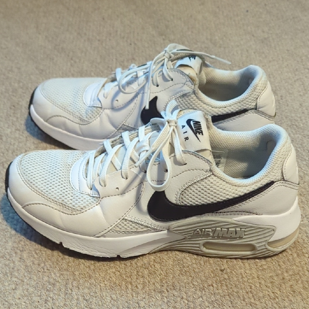 Nike Women’s Air Max White Sneakers with Black Swoosh
